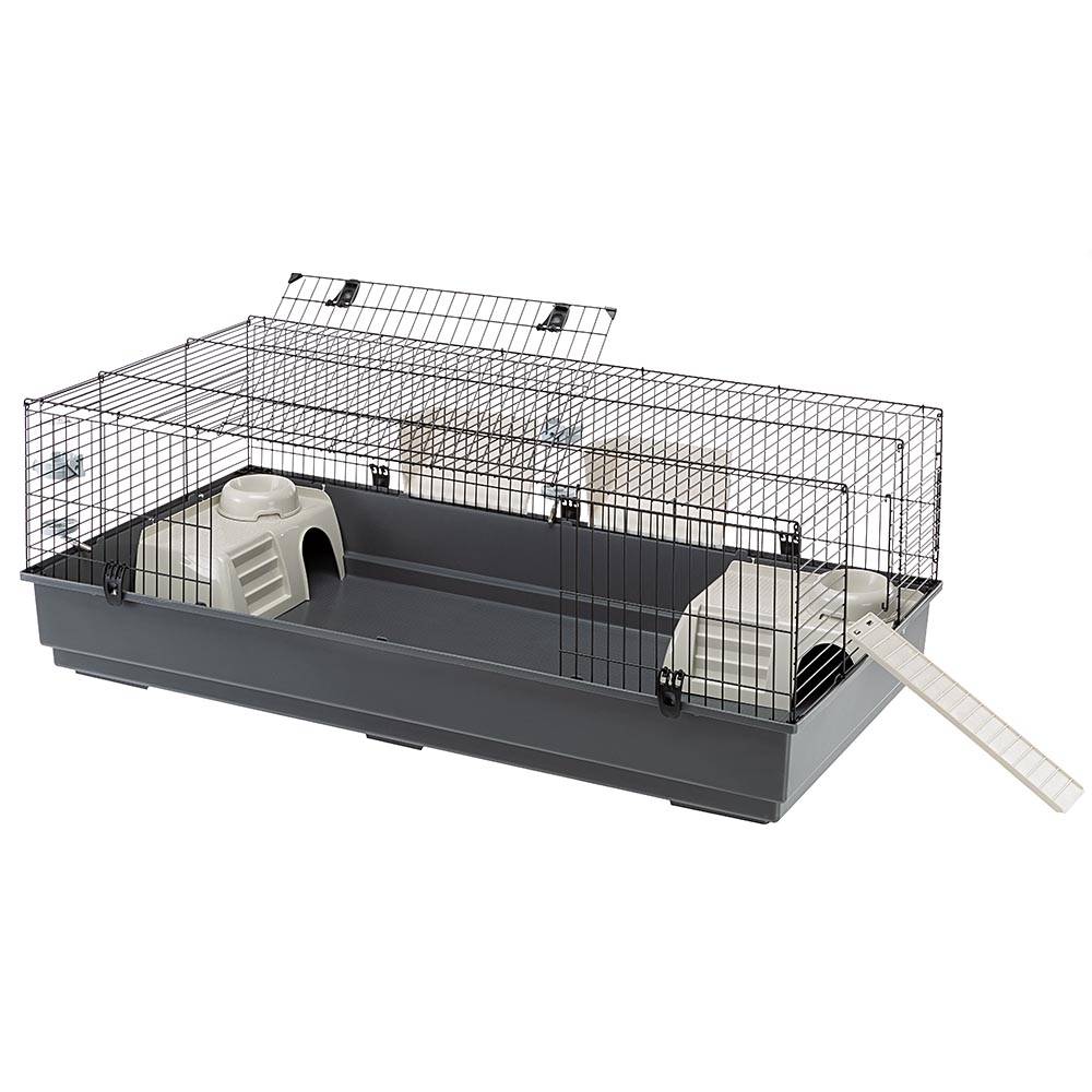 Ferplast - FERPLAST Cage pour Rongeurs RABBIT 140 pour Lapins, Cochons d'Inde, Cochons d'Inde, en Métal, Accessoires inclus : Mangeoires, Abreuvoirs, Abreuvoirs, - Image 4
