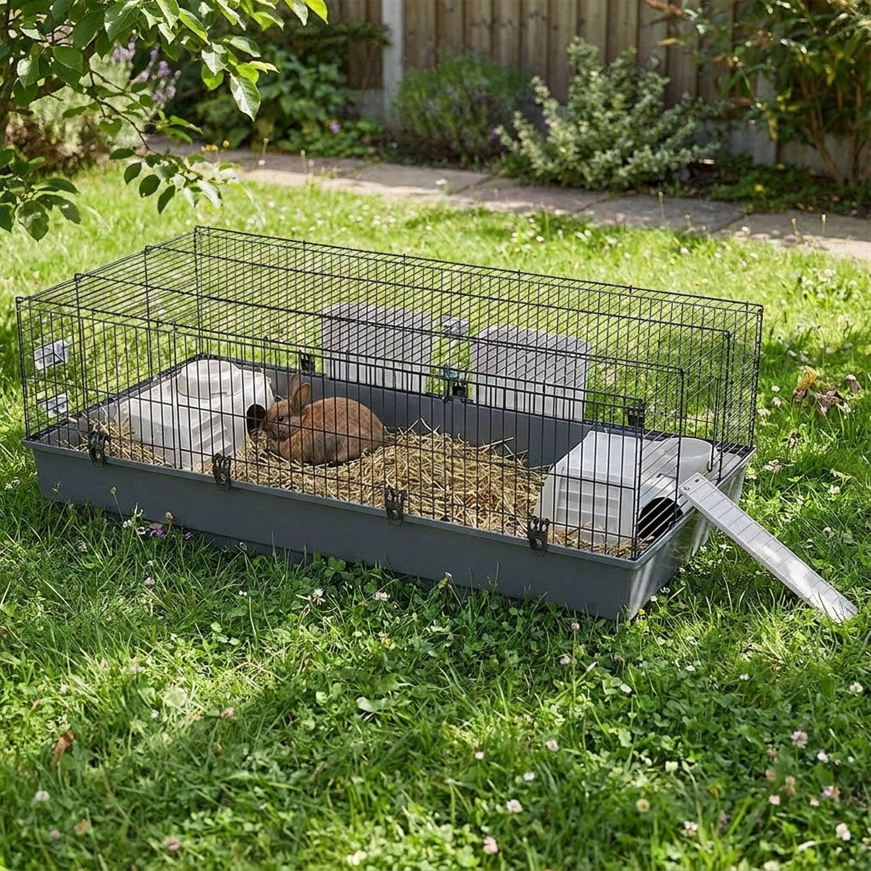 Ferplast - FERPLAST Cage pour Rongeurs RABBIT 140 pour Lapins, Cochons d'Inde, Cochons d'Inde, en Métal, Accessoires inclus : Mangeoires, Abreuvoirs, Abreuvoirs, - Image 3
