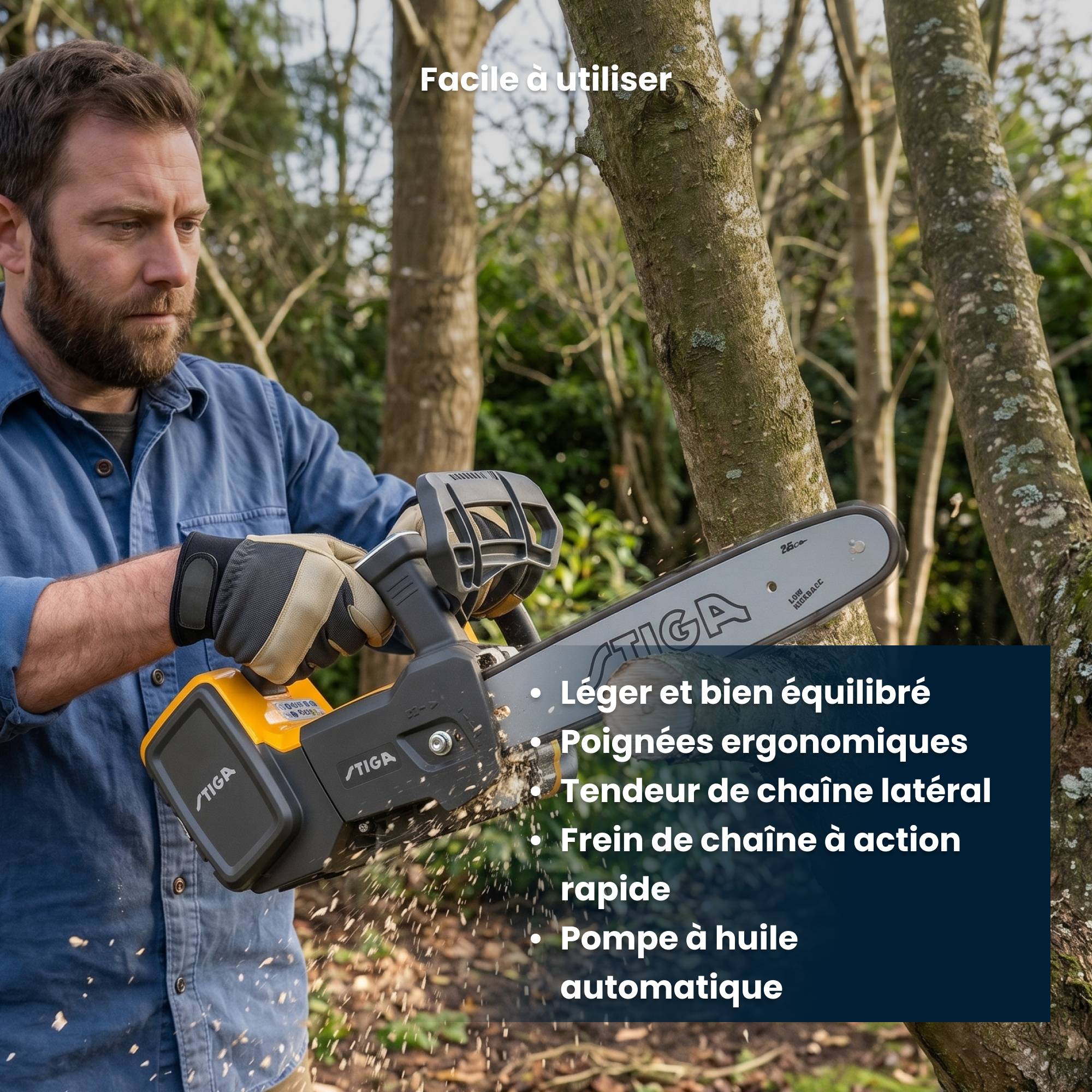 Stiga - Tronçonneuse PR700e sans fil, lame 30 cm, batterie 48V (4Ah) non incluse - STIGA - Image 4
