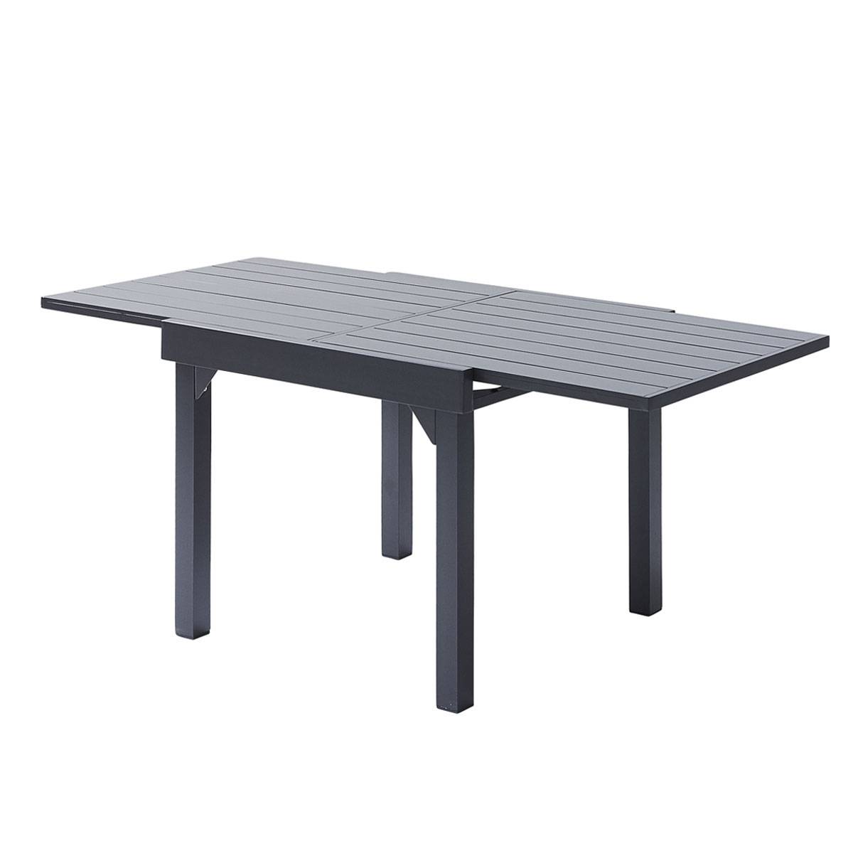 Wilsa Garden - Ensemble MODULO 4/8p en aluminium gris modulable et 4 fauteuils aluminium et assise textilène - Image 4