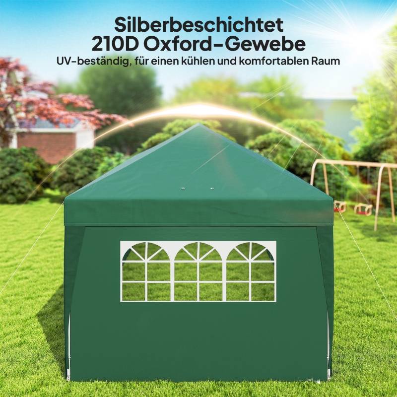 Tente de réception pliante polyester acier jardin événement pop-up 6x3m vert foncé - ComfortXL Outdoor Living - Image 5