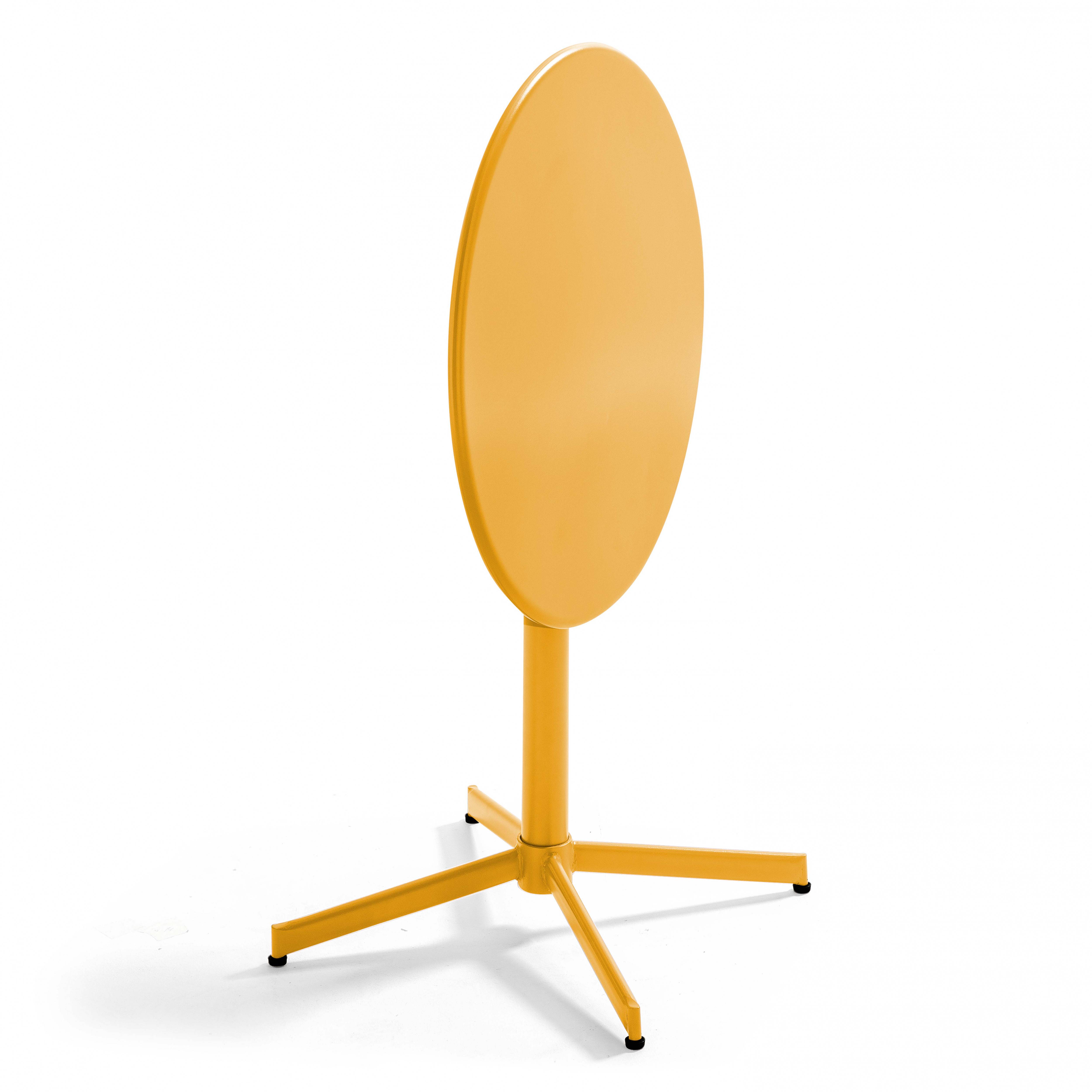 Oviala - Ensemble table de jardin ronde et 4 chaises jaune Palavas - Oviala - Image 4