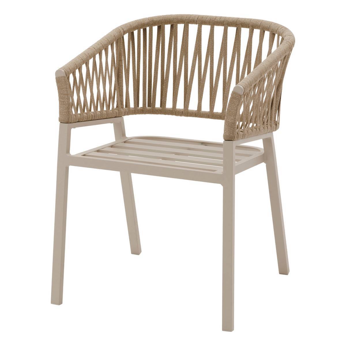 Hesperide - Lot de 2 fauteuils de jardin "Oriengo" beige & argile aluminium mailles tressées et polyester - Hespéride - Image 2