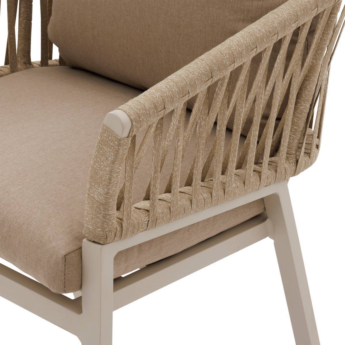 Hesperide - Lot de 2 fauteuils de jardin "Oriengo" beige & argile aluminium mailles tressées et polyester - Hespéride - Image 3