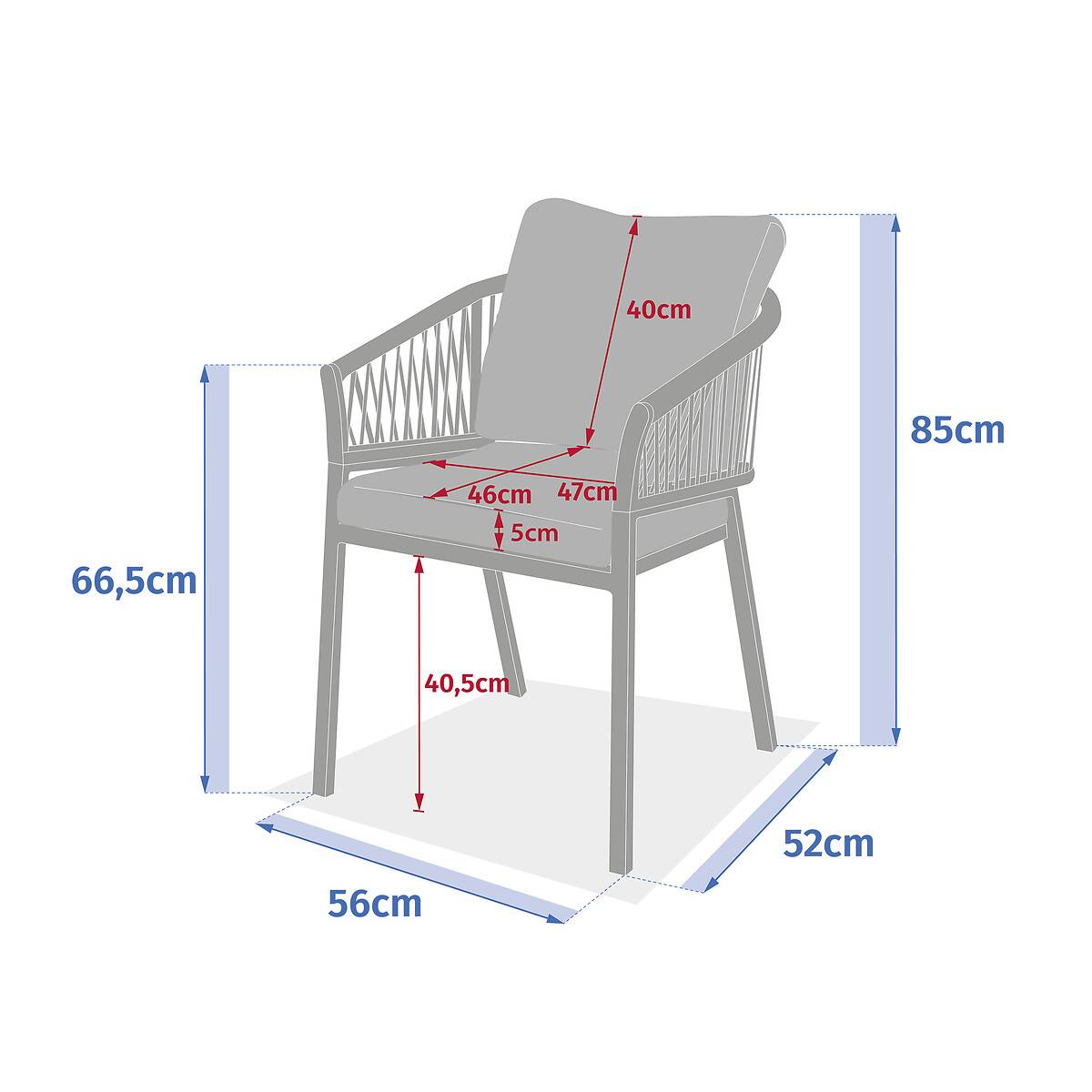 Hesperide - Lot de 2 fauteuils de jardin "Oriengo" beige & argile aluminium mailles tressées et polyester - Hespéride - Image 6