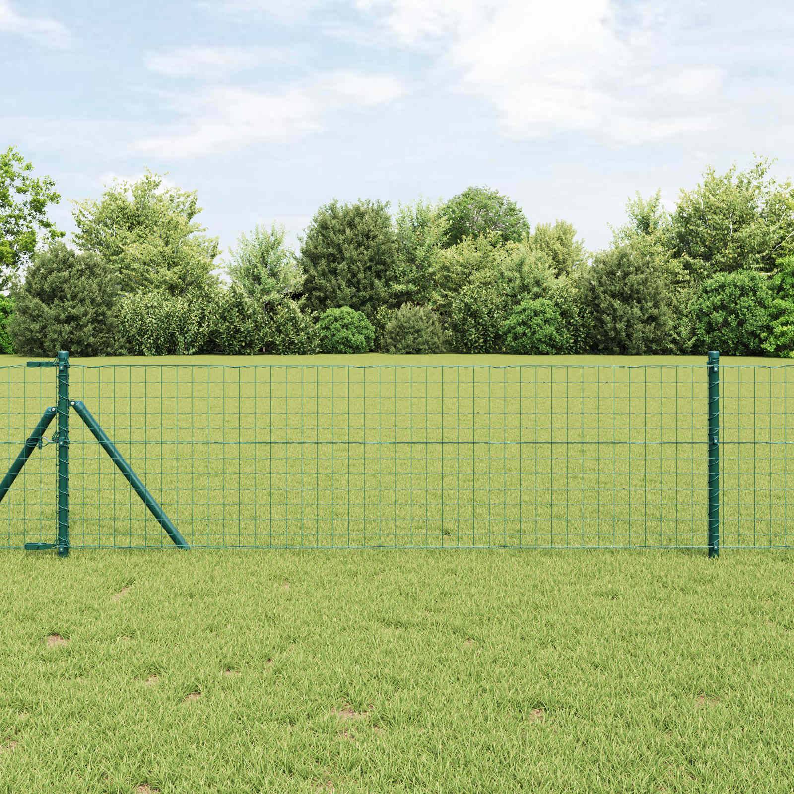 Poteau clôture Acier peint par poudre Vert 3.2 x 3.2 x 70 cm - PANGIVO