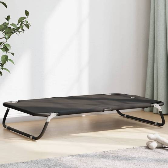 Lit pour chien tissu Oxford et acier anthracite 105 x 65 x 18 cm - PANGIVO - Image 1