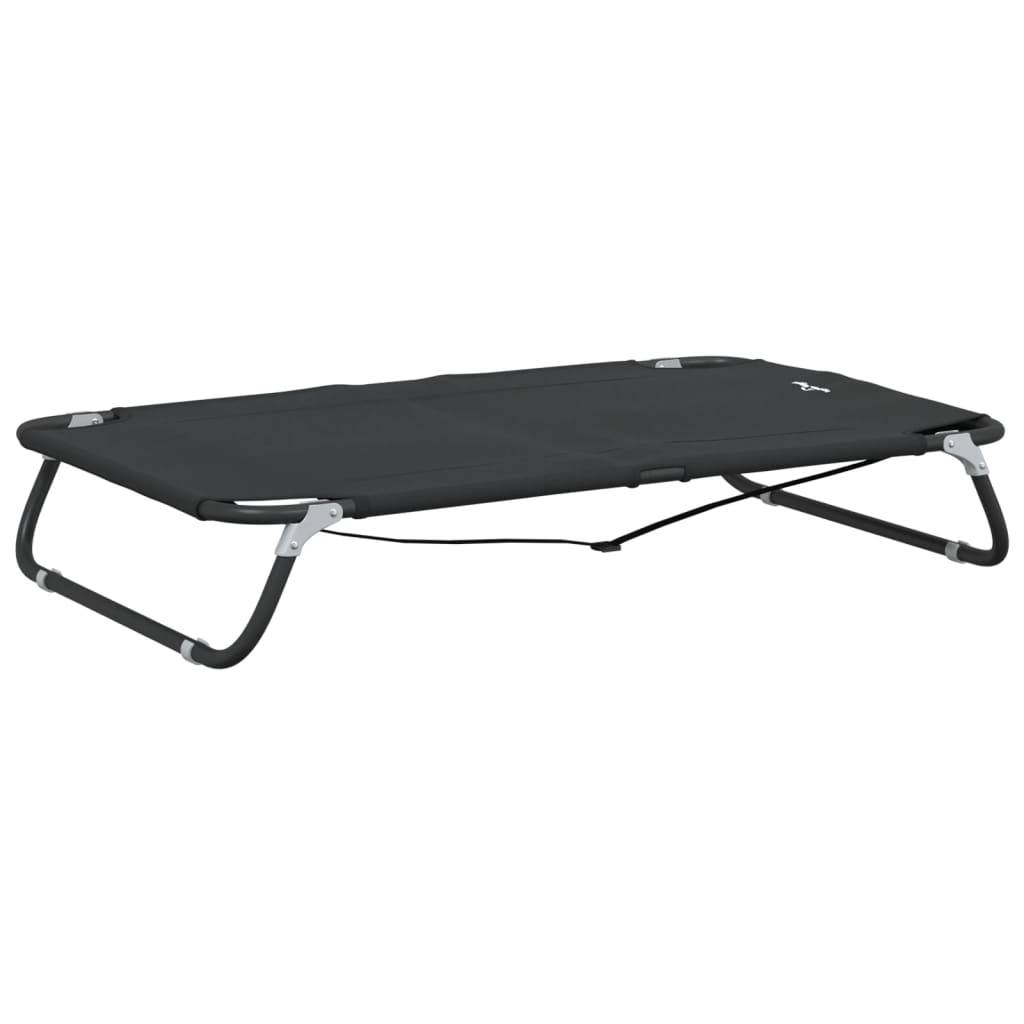 Lit pour chien tissu Oxford et acier anthracite 105 x 65 x 18 cm - PANGIVO - Image 2