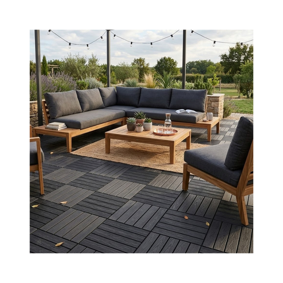 Dalle PVC clipsable autoportante "Effet bois" - Marron taupe 39 x 39 cm - ArtPlast - Image 2