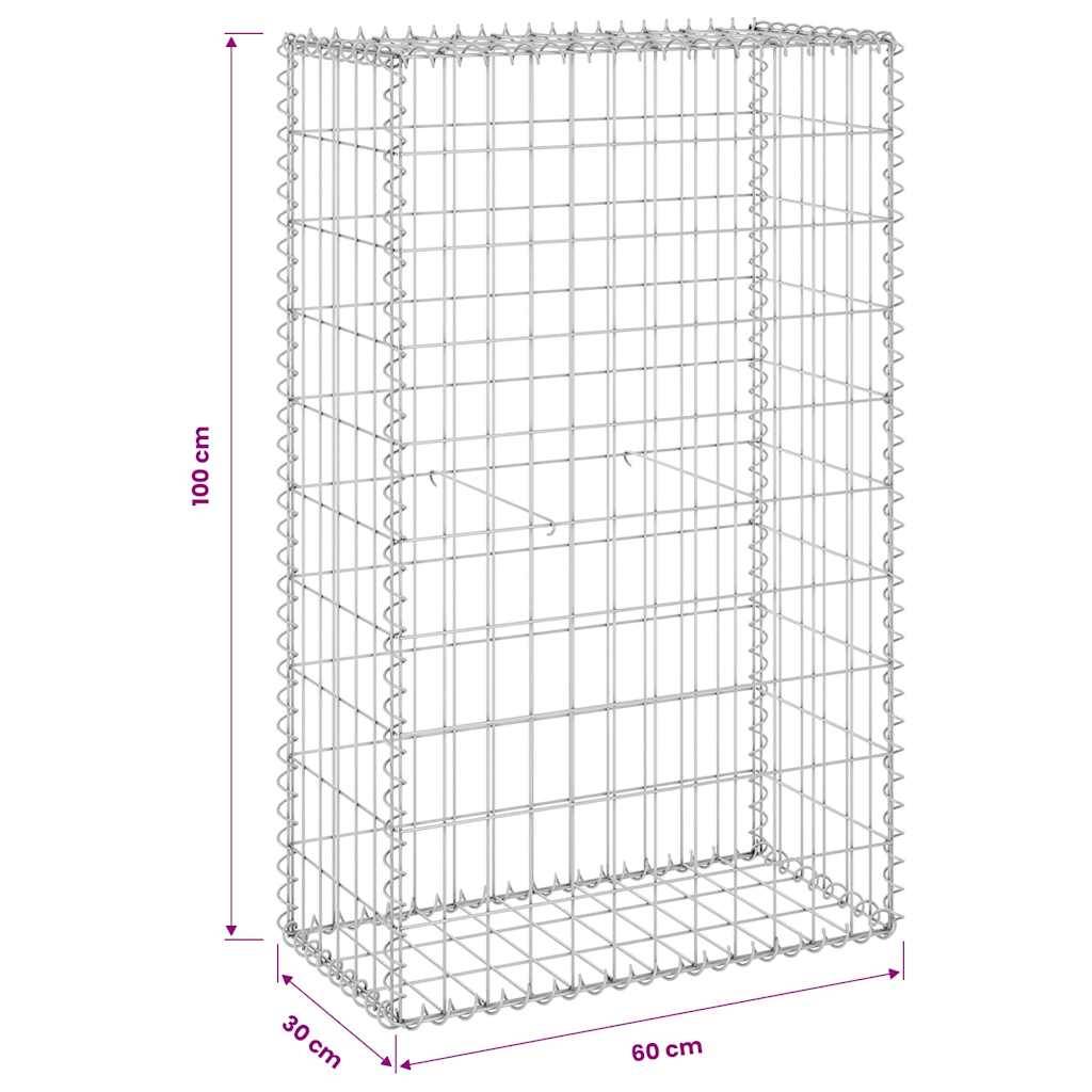 PANGIVO - Mur en gabion avec couvercles Acier galvanisé argenté 60 x 30 x 100 cm - PANGIVO - Image 7