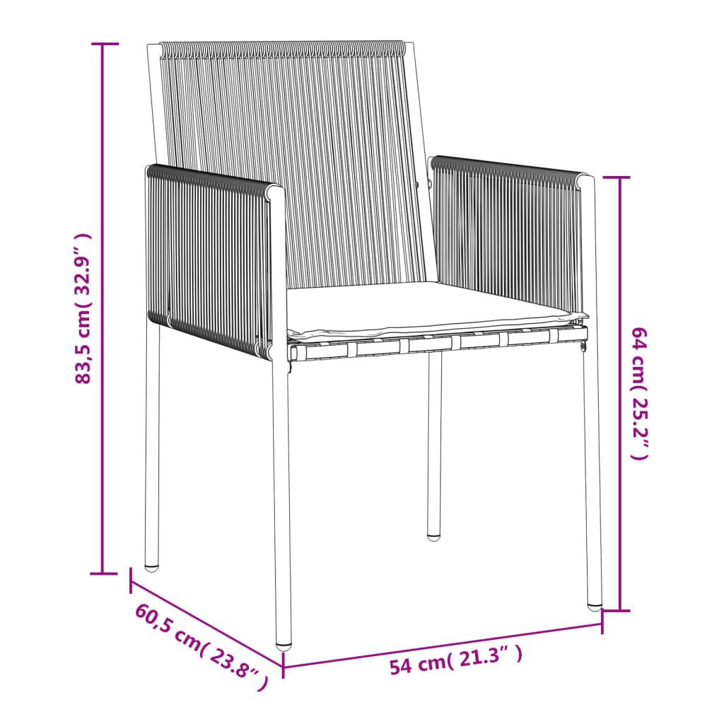 PANGIVO - Chaises de jardin rotin noir 54 x 60.5 x 83.5 cm avec coussins - PANGIVO - Image 9