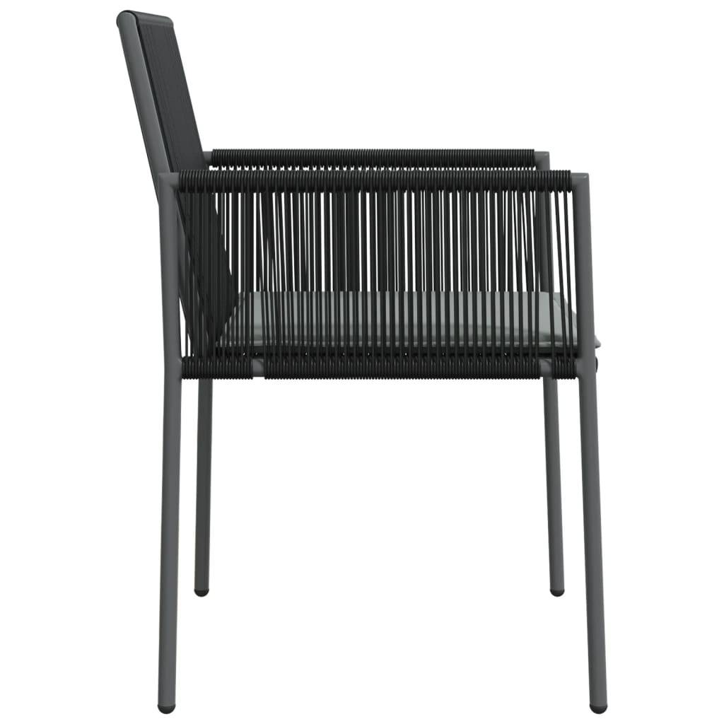 PANGIVO - Chaises de jardin rotin noir 54 x 60.5 x 83.5 cm avec coussins - PANGIVO - Image 5