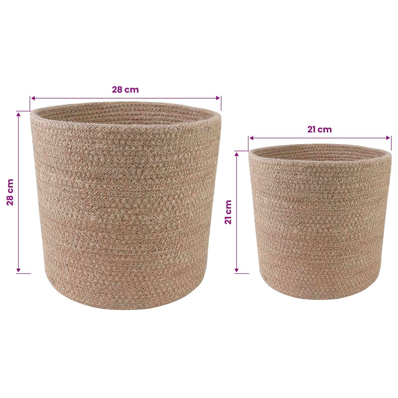 ComfortXL - Lot Cache-Pots Cylindriques Jute Extérieur Mise En Valeur Verdure Diamètre 28cm Naturel - ComfortXL Outdoor Living - Image 6