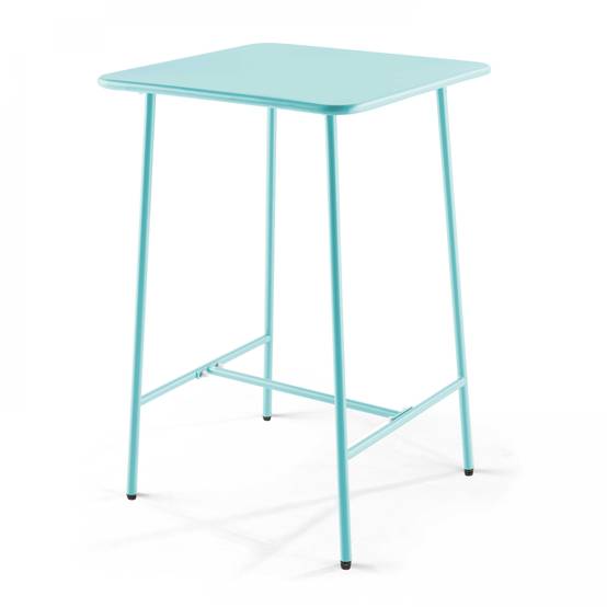 Oviala - Ensemble table de bar et 4 chaises hautes en métal turquoise Palavas - Oviala - Image 6