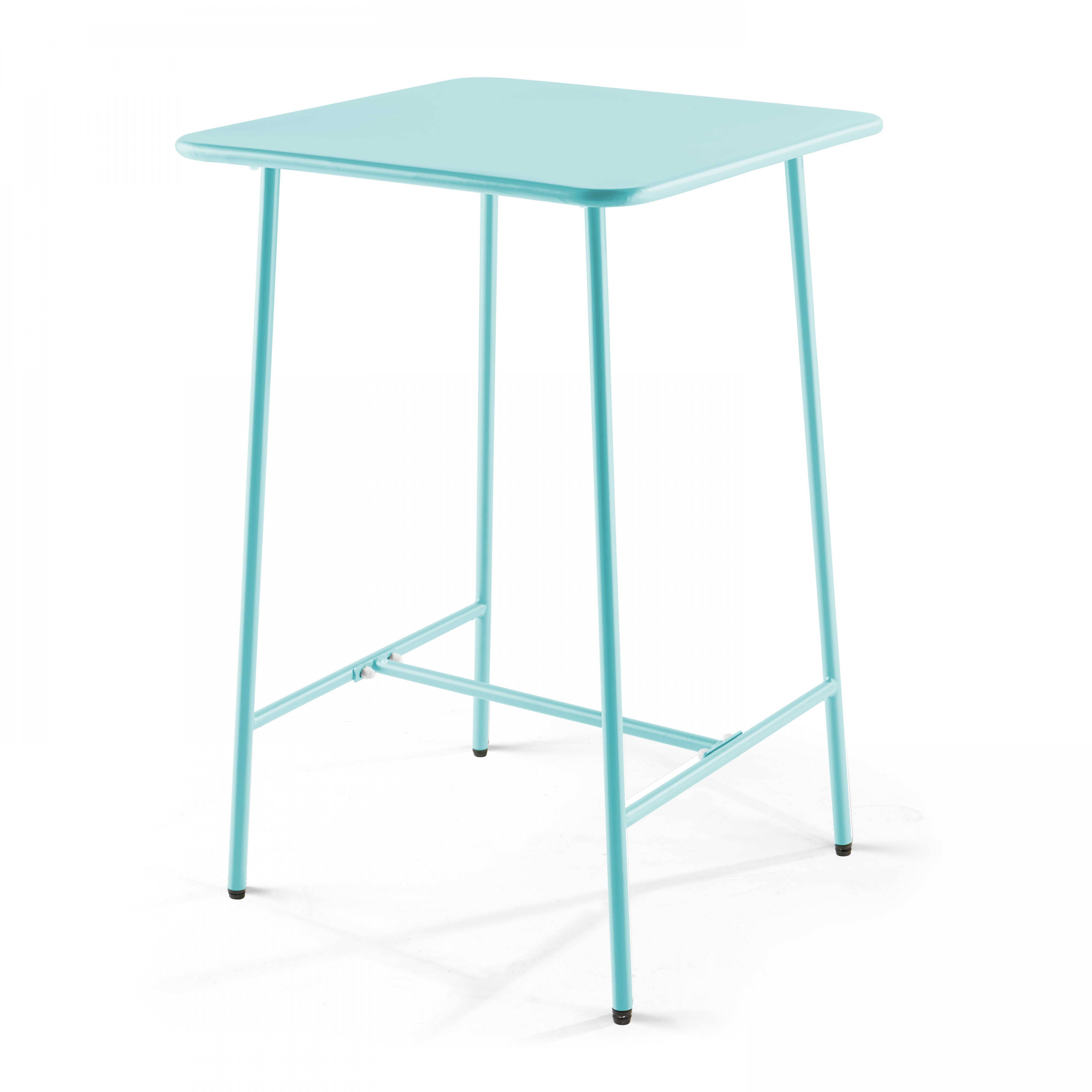 Oviala - Ensemble table de bar et 4 chaises hautes en métal turquoise Palavas - Oviala - Image 6