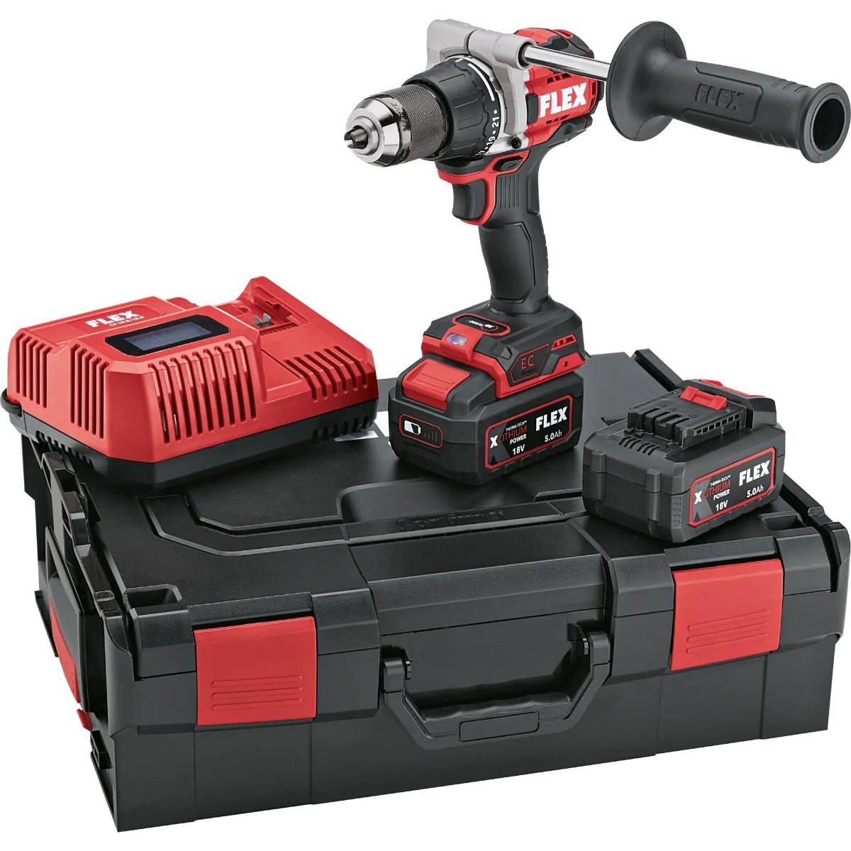 Perceuse-visseuse sans fil - 18V - FLEX - 2 Vitesses + mode Turbo + L-Boxx + Batterie + Chargeur - 531274 - Image 1