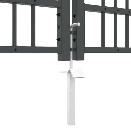 Portail Jardin Double Battant Acier Style Fer Forgé Pointe de Lance 305x151 cm Gris - ComfortXL Outdoor Living - Image 7