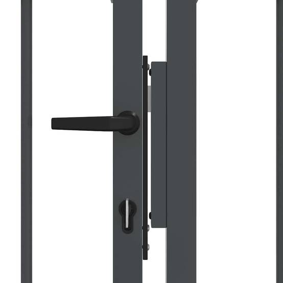 Portail Jardin Double Battant Acier Style Fer Forgé Pointe de Lance 305x151 cm Gris - ComfortXL Outdoor Living - Image 6