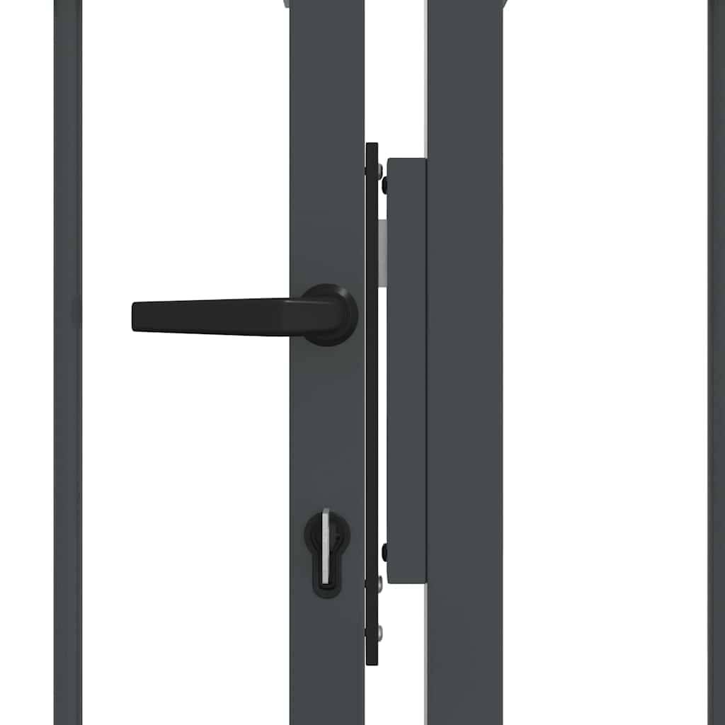 Portail Jardin Double Battant Acier Style Fer Forgé Pointe de Lance 305x151 cm Gris - ComfortXL Outdoor Living - Image 6