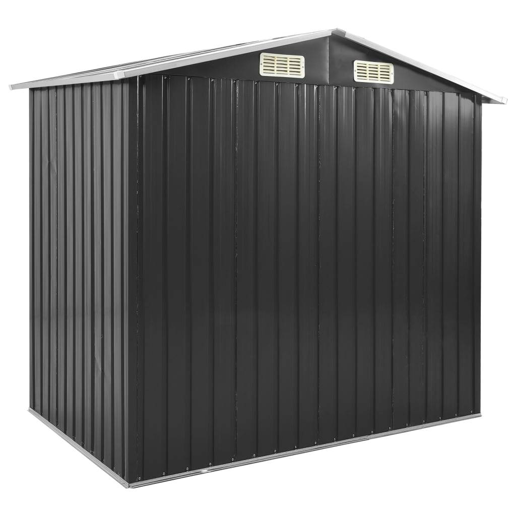 Abri de jardin 2.67m² - Cabane de jardin - Abri de stockage avec étagère Anthracite 205x130x183 cm Fer MAISON CHIC - Image 5