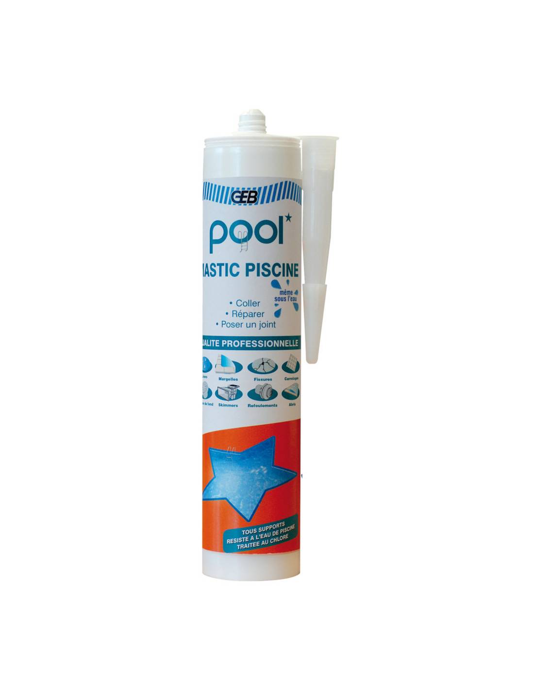 Geb Pool Mastic 290ml Mastic D'étanchéité Piscine Sous L'eau - Geb