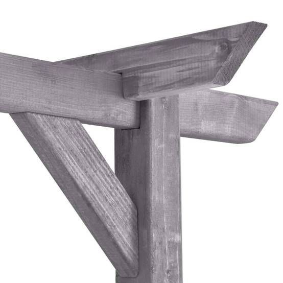 Arche de Jardin Pergola Bois Pin Imprégné Support Rosiers Entrée 200x40cm Gris - ComfortXL Outdoor Living - Image 3