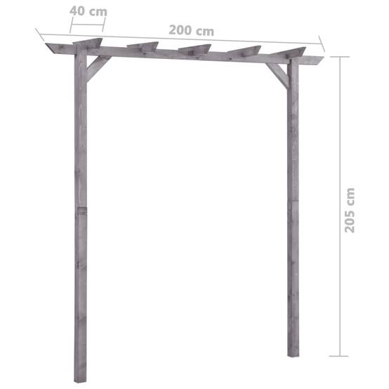 Arche de Jardin Pergola Bois Pin Imprégné Support Rosiers Entrée 200x40cm Gris - ComfortXL Outdoor Living - Image 5