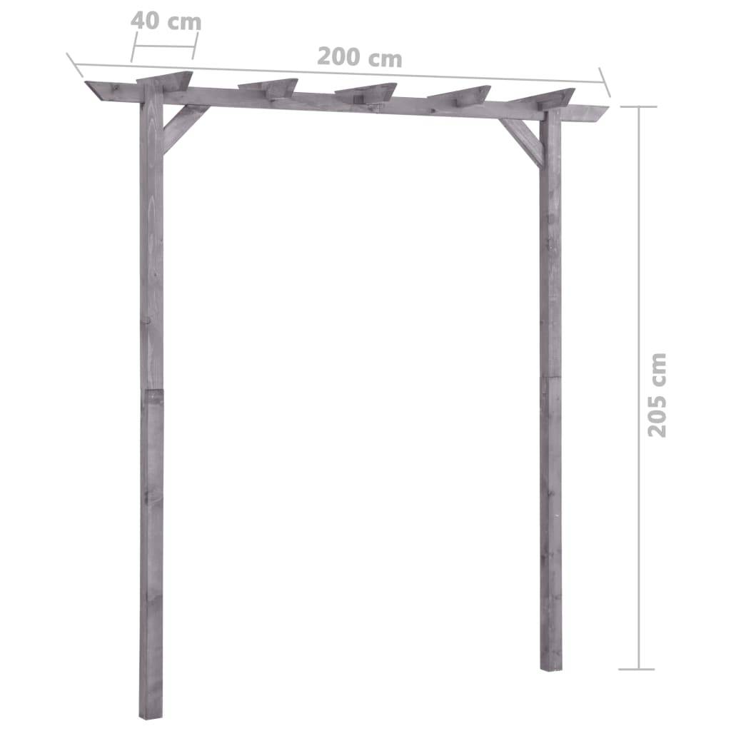 Arche de Jardin Pergola Bois Pin Imprégné Support Rosiers Entrée 200x40cm Gris - ComfortXL Outdoor Living - Image 5