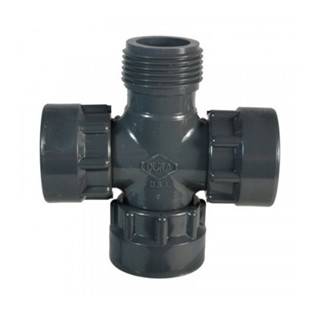 Dura - Croix union PVC - 1" Mâle x 1" Femelle x 1" Femelle x 1" Femelle Dura