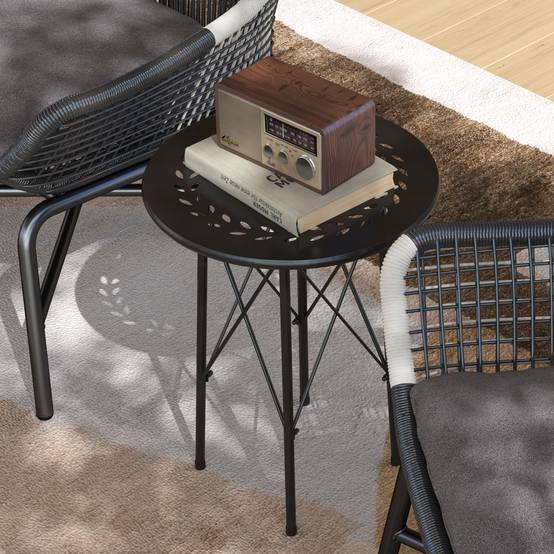 Table d'appoint extérieure acier noir 40 x 40 x 50 cm - PANGIVO - Image 10