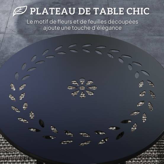 Table d'appoint extérieure acier noir 40 x 40 x 50 cm - PANGIVO - Image 6