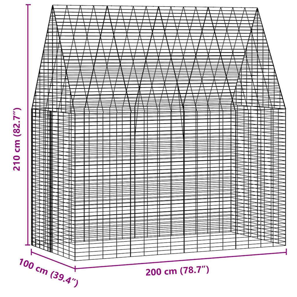 Vidaxl - Cage pour lapins Argenté 200 x 100 x 210 cm Acier galvanisé vidaXL 42019241 - Image 3