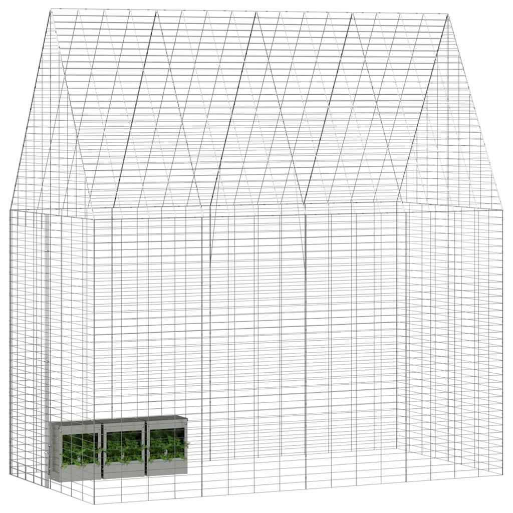 Vidaxl - Cage pour lapins Argenté 200 x 100 x 210 cm Acier galvanisé vidaXL 42019241 - Image 4