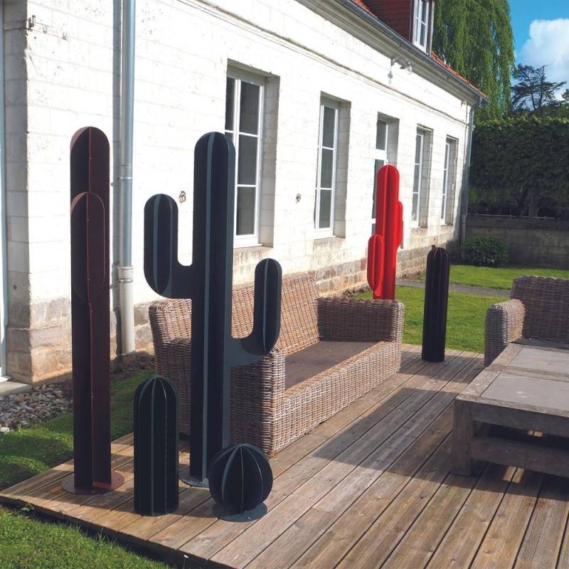 Cactus métal 3 branches H:170 cm - Rouille  - Jardinex - Image 2