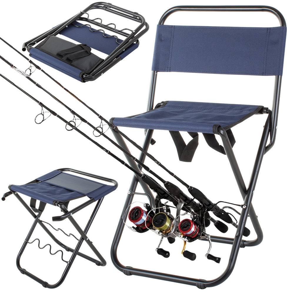 Chaise de pêche dossier pliant avec poignée - Image 1