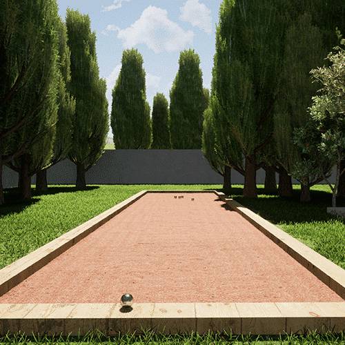 Kit terrain de pétanque rose 75m² - Image 1