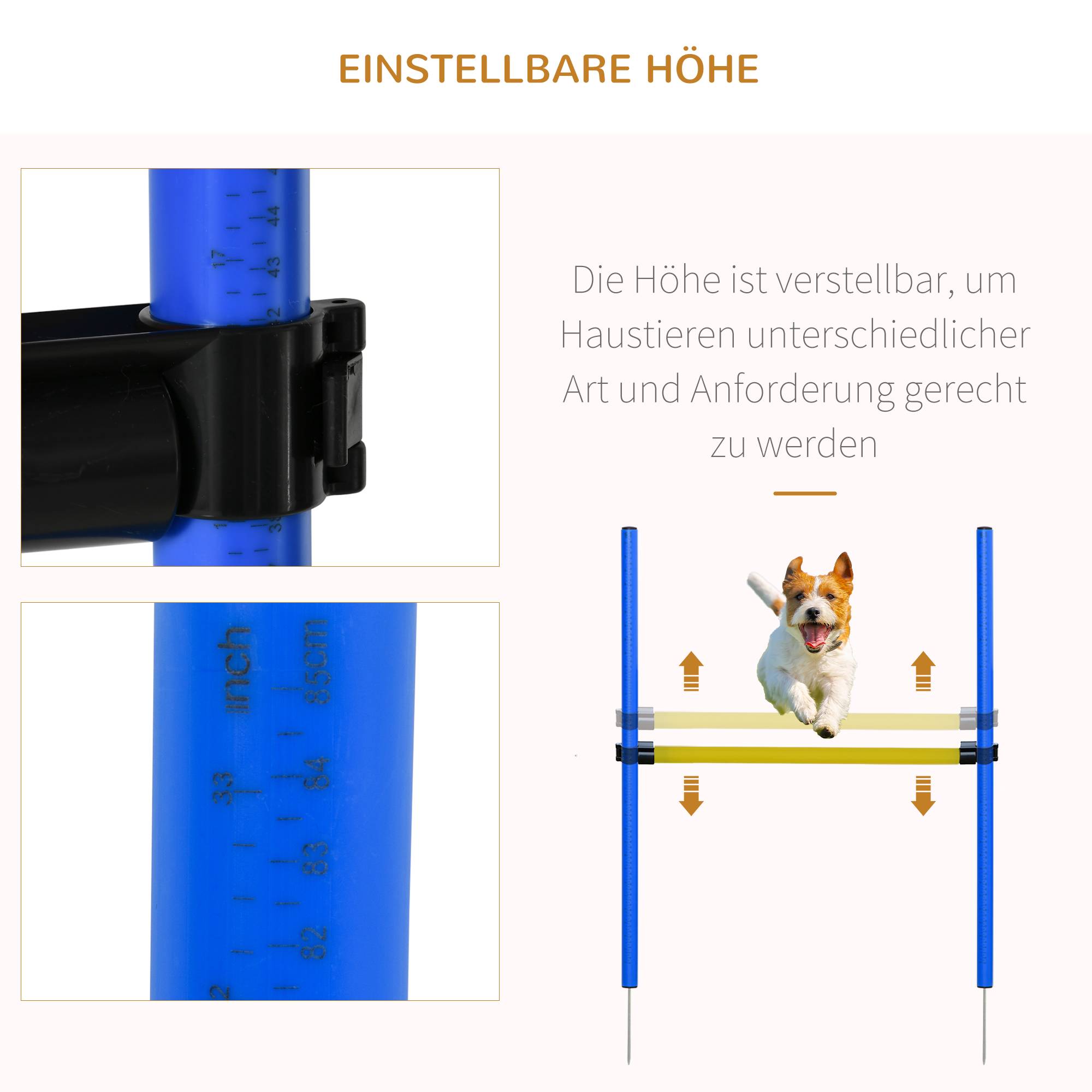 ComfortXL - Parcours agilité chien en plastique jaune et bleu 4 pièces avec tunnel et haie - ComfortXL Outdoor Living - Image 8