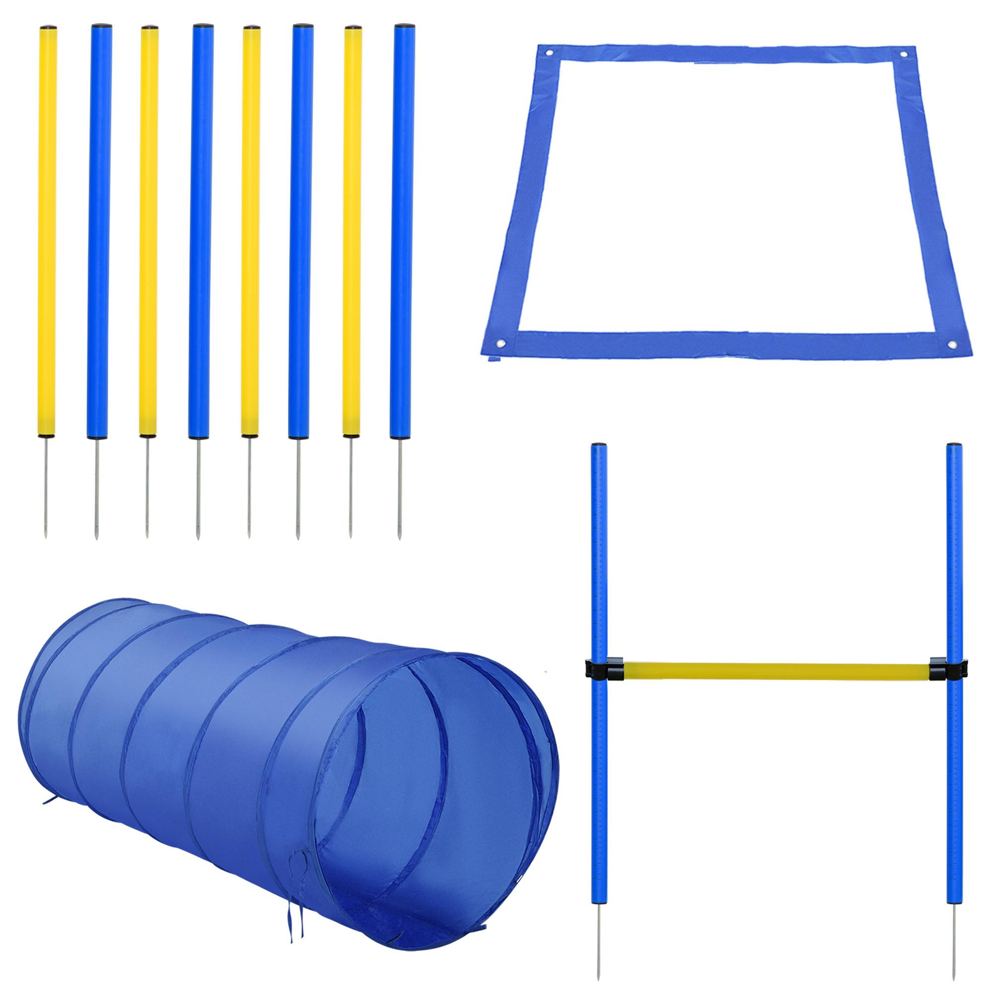 ComfortXL - Parcours agilité chien en plastique jaune et bleu 4 pièces avec tunnel et haie - ComfortXL Outdoor Living - Image 2