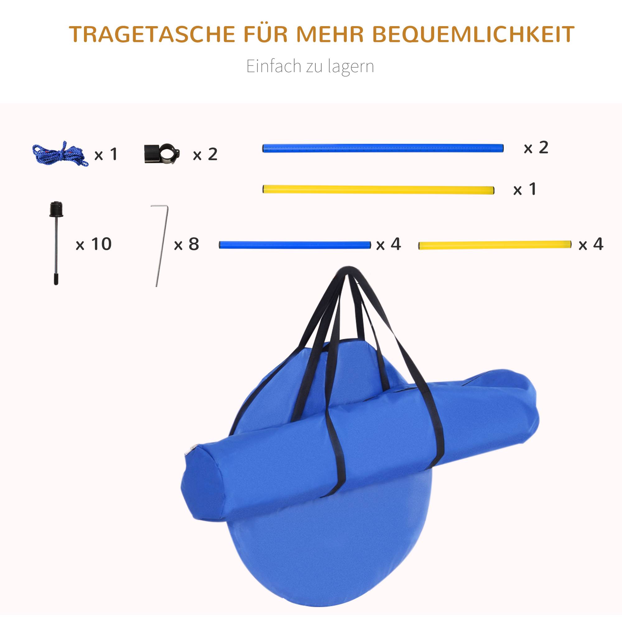 ComfortXL - Parcours agilité chien en plastique jaune et bleu 4 pièces avec tunnel et haie - ComfortXL Outdoor Living - Image 9