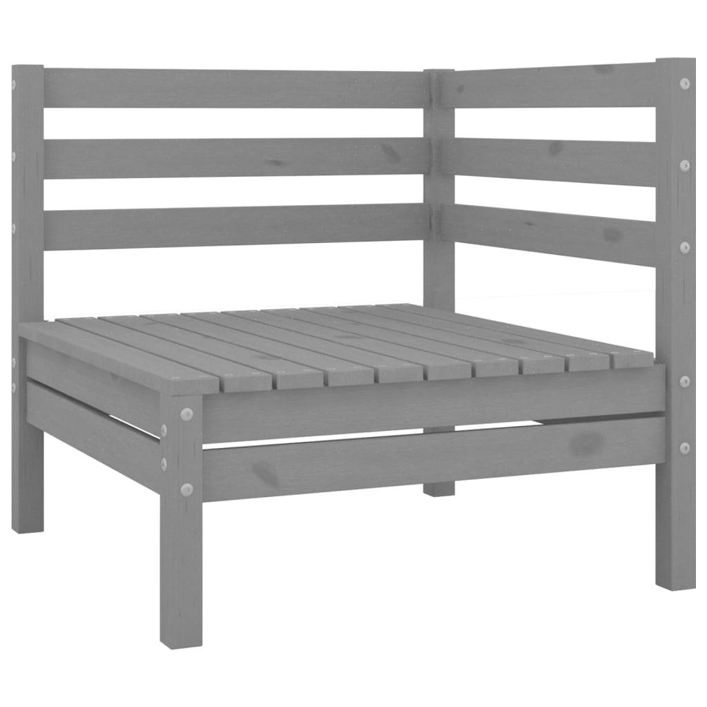 Helloshop26 - Salon de jardin meuble d'extérieur ensemble de mobilier 11 pièces bois de pin massif gris - Image 3