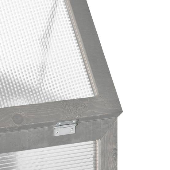 Serre de jardin Bois et Polycarbonate Extérieur et Balcon Toit ouvrant 58x44x78cm Gris - ComfortXL Outdoor Living - Image 9
