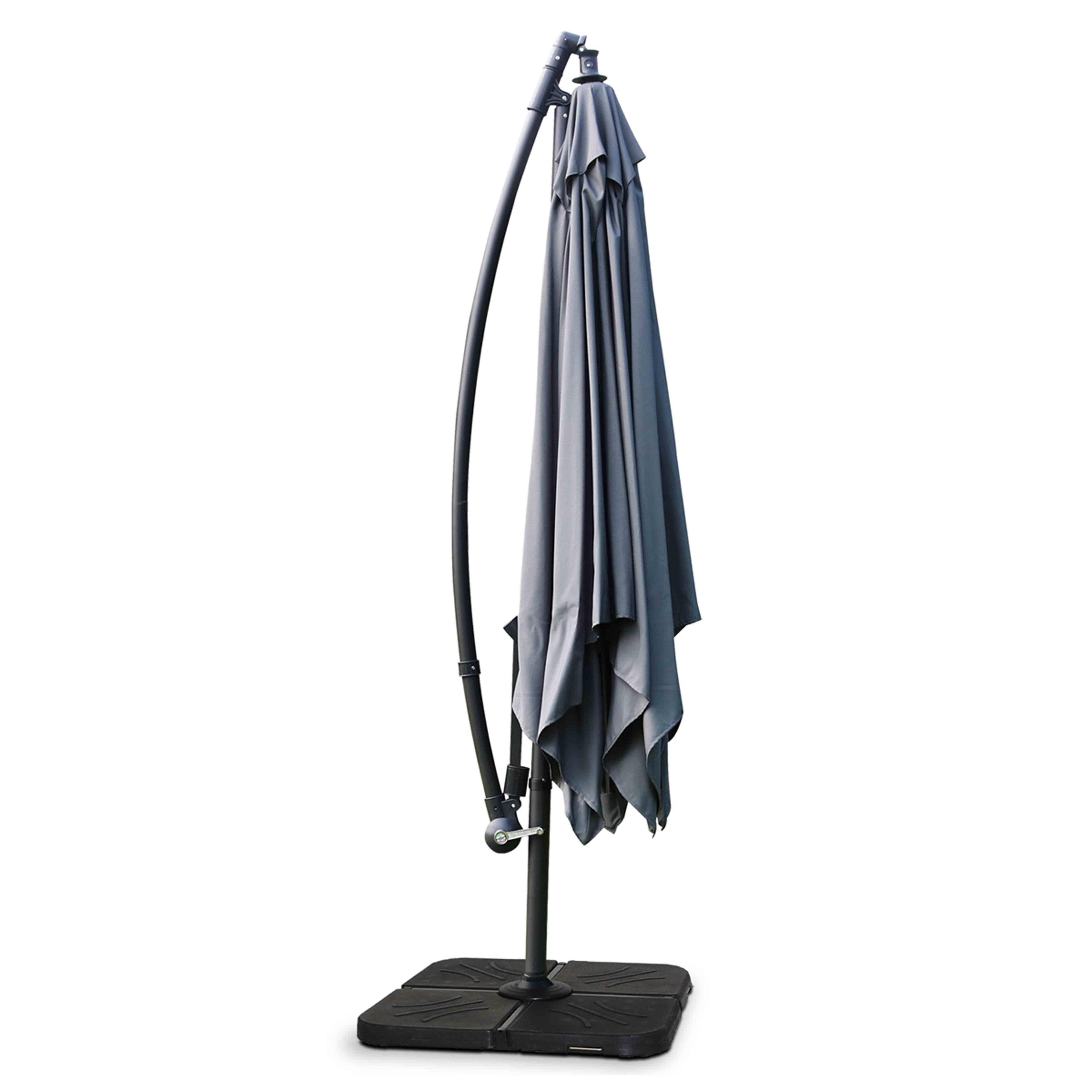 Oviala - Parasol déporté 3x3m acier gris anthracite Genova - Oviala - Image 4