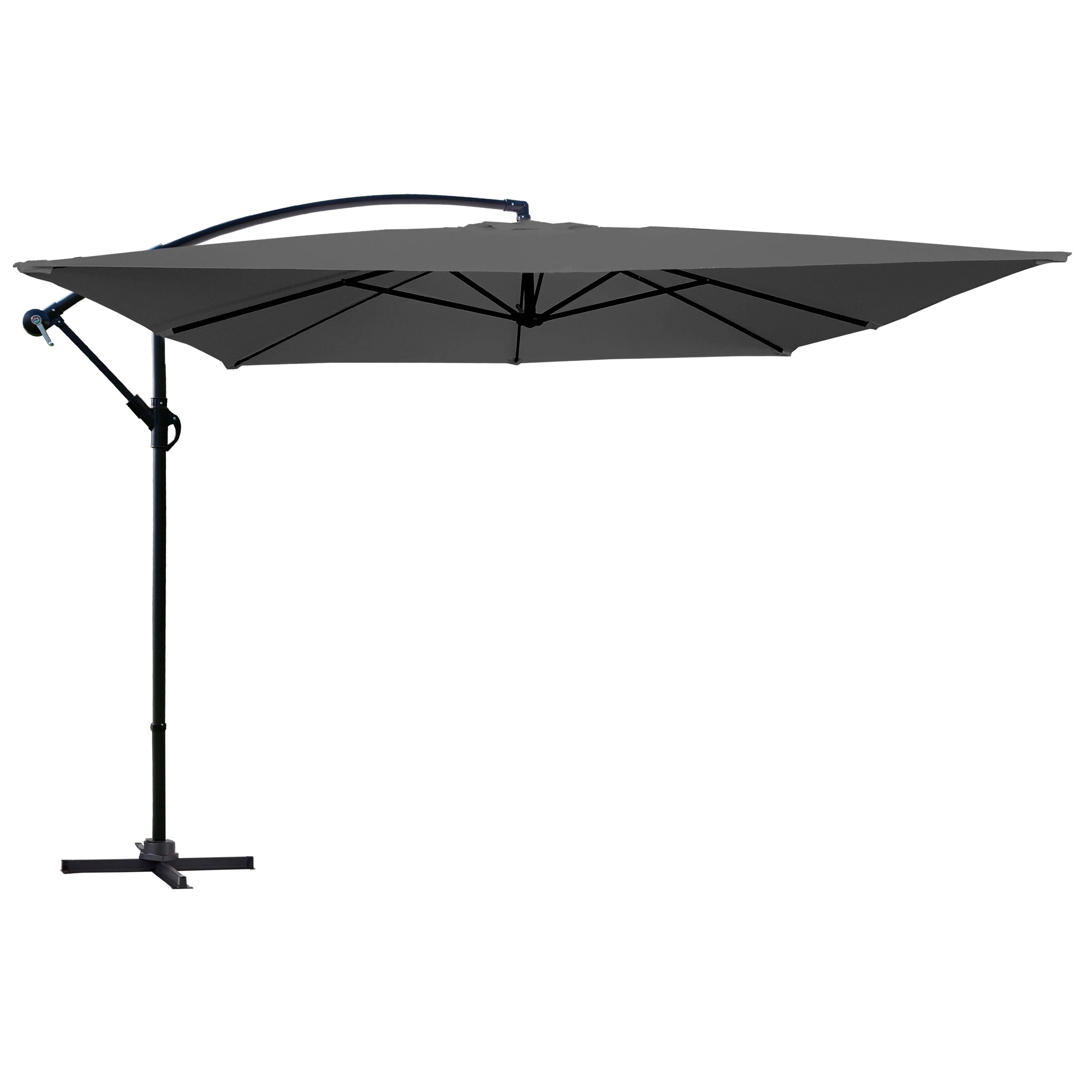 Oviala - Parasol déporté 3x3m acier gris anthracite Genova - Oviala - Image 1