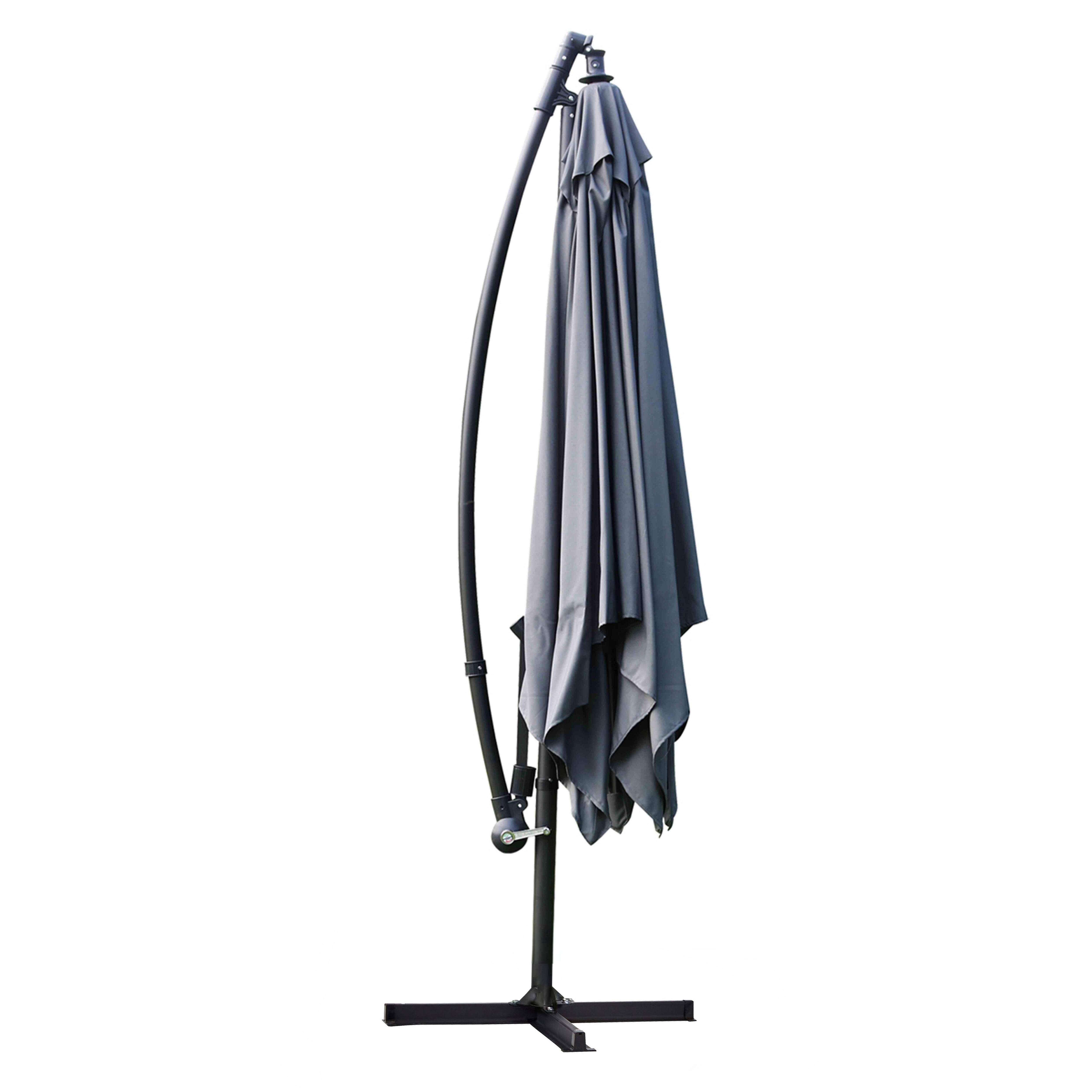 Oviala - Parasol déporté 3x3m acier gris anthracite Genova - Oviala - Image 4