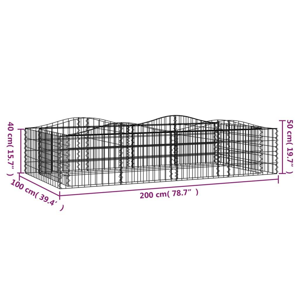 Vidaxl - Lit surélevé à gabions arqué 200x100x50 cm Fer galvanisé vidaXL 153550 - Image 3