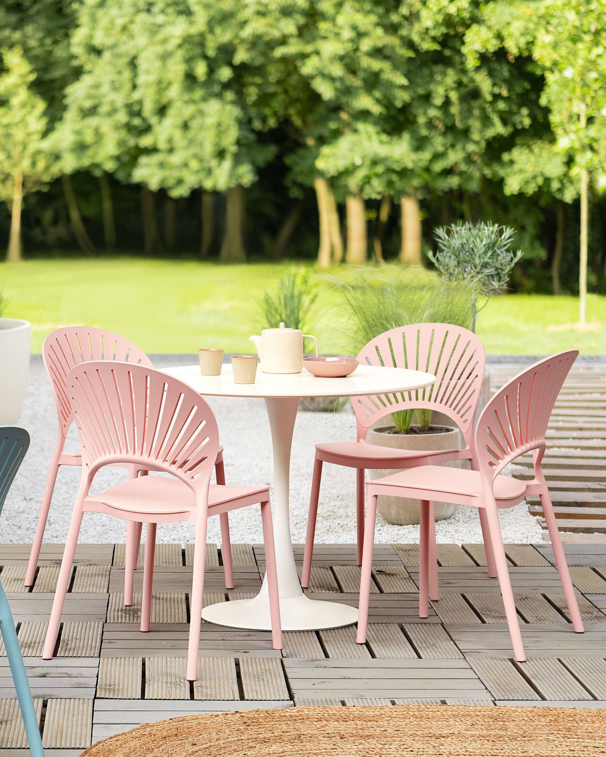 Beliani - Chaise de salle à manger Polypropylène Rose pastel OSTIA - 46x51x83- Beliani - Image 1