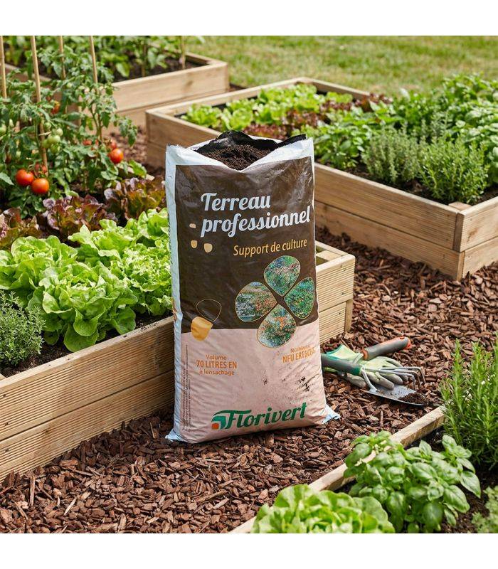 Florivert - Pack de 10 sacs de terreau français pour plantes vertes et fleurs Flori Horticole 70L NEG01644-10x70 - Image 3