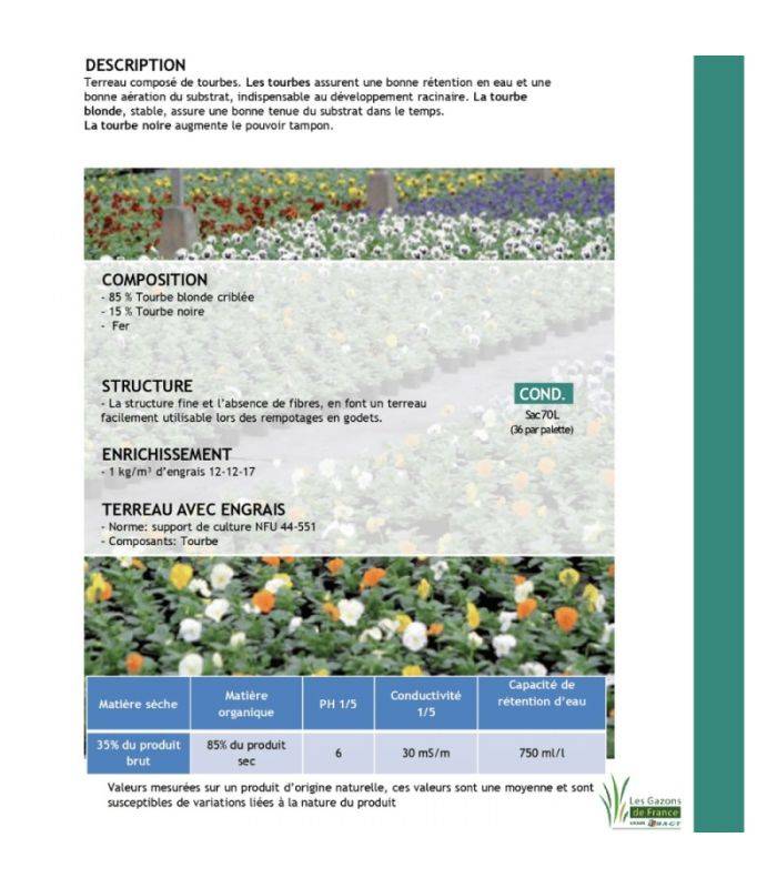 Florivert - Pack de 10 sacs de terreau français pour plantes vertes et fleurs Flori Horticole 70L NEG01644-10x70 - Image 6