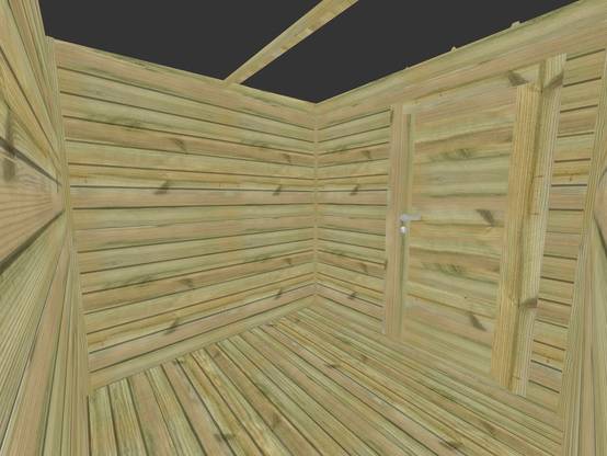 ABRI DE JARDIN bois autoclave 27mm - 2,14x2,14m / 5m2 - Bac acier - Plancher bois - Image 5