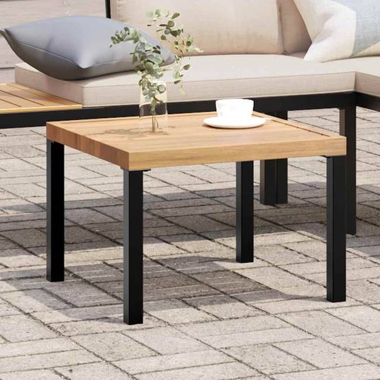 Maison Chic - Table d'extérieur - Table basse de jardin - Table de jardin noir 55x55x39,5 cm acier enduit de poudre MP735 - Image 2